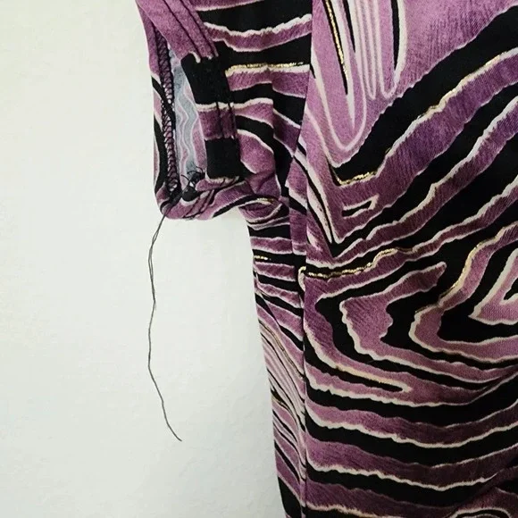 VINTAGE Y2K SOULMATES Purple Ruffled V-Neck Blouse Size Medium - Picture 4 of 8